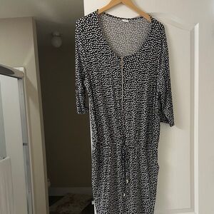 Lascana Black and White Tie at Waist Dress